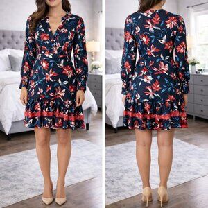Tanya Taylor Navy Tulip Poppy Floral Mini Dress $595